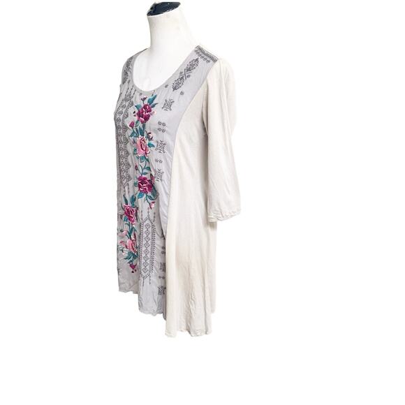 Johnny Was Mishka Rose Floral Embroidered Tunic Top Pink Size Small - Picture 2 of 11